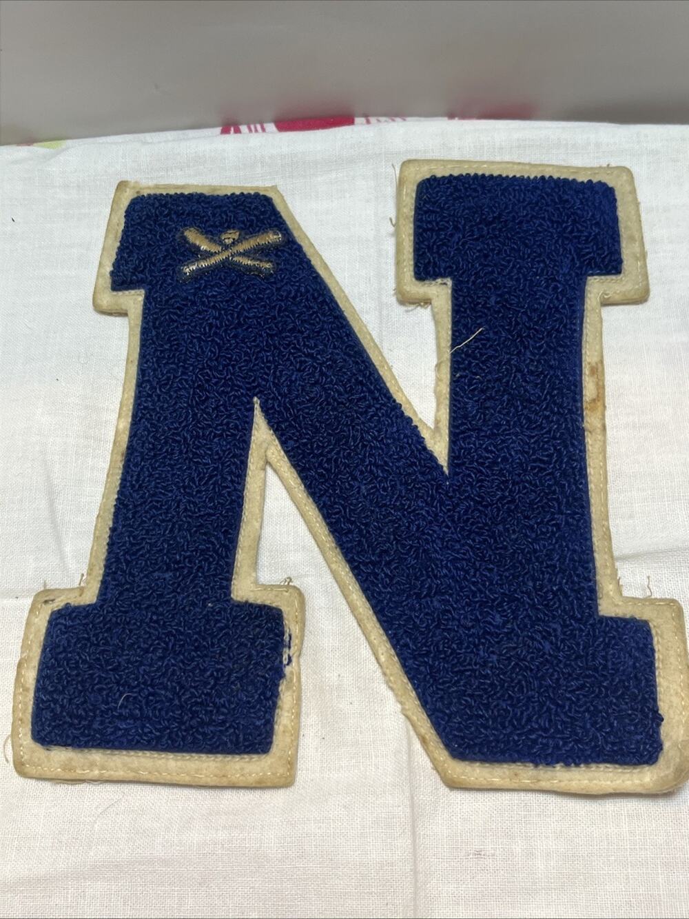 C1950s Letterman Letter Blue White Wool Sew On Baseball